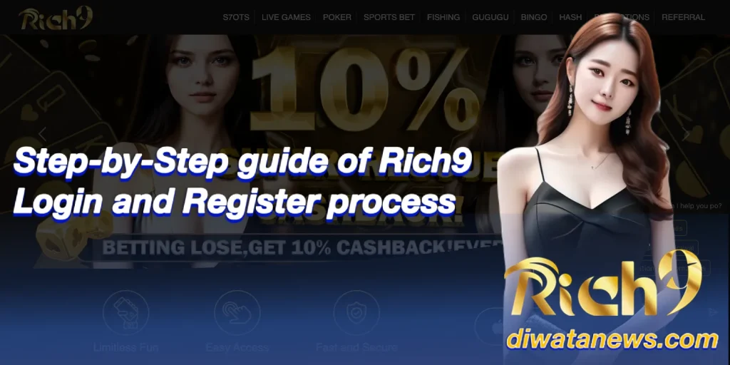 Step-by-Step guide of Rich9 Login and Register process