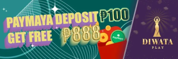 paymaya deposit 100 get free 888 bonus by diwata play banner